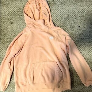 Nike Pink Orange Hoodie with White Swoosh
